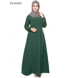 Lace Sleeve Princess Dress Emerald
